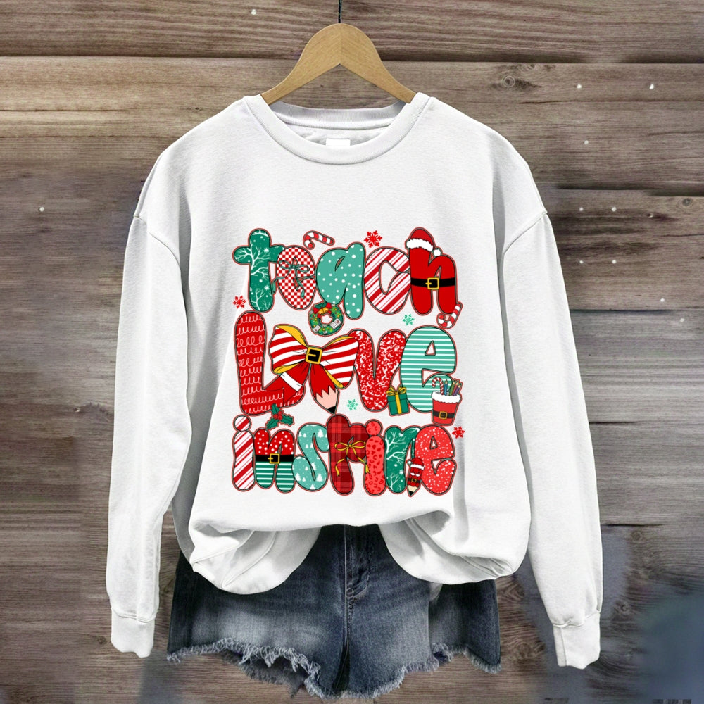 Teach Love Inspire Christmas Sweatshirt