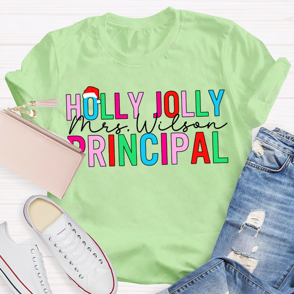 Personalized Name Santa Hats And Christmas Vibes Fonts T-shirt