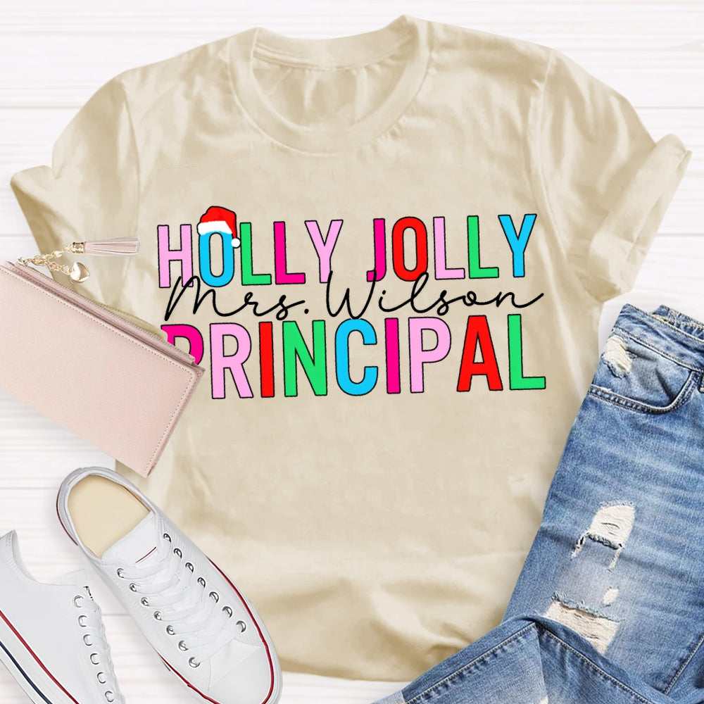 Personalized Name Santa Hats And Christmas Vibes Fonts T-shirt