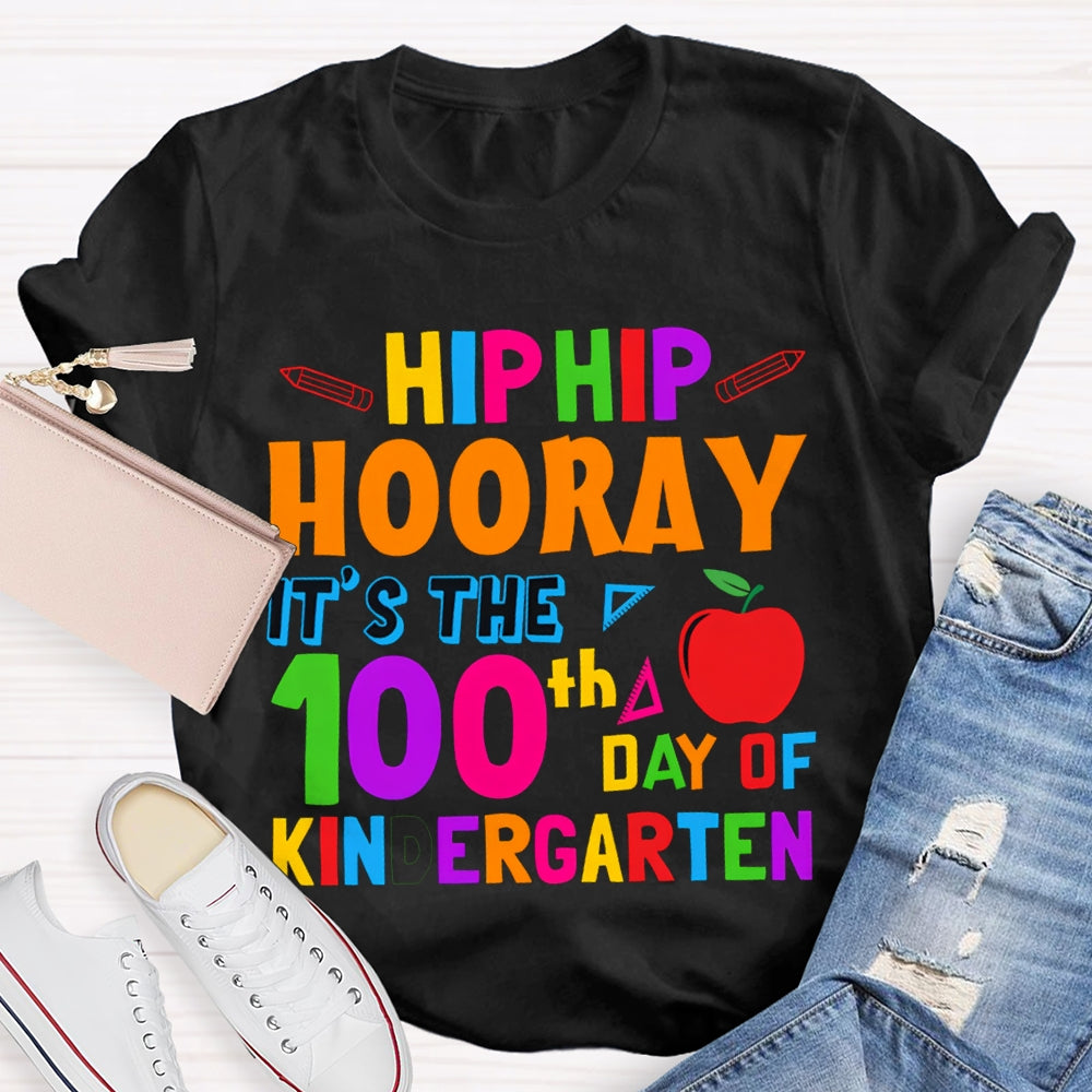 Personalized Grade Hip Hip Hooray It'S The 100th Day Of Kindergarten T-shirt