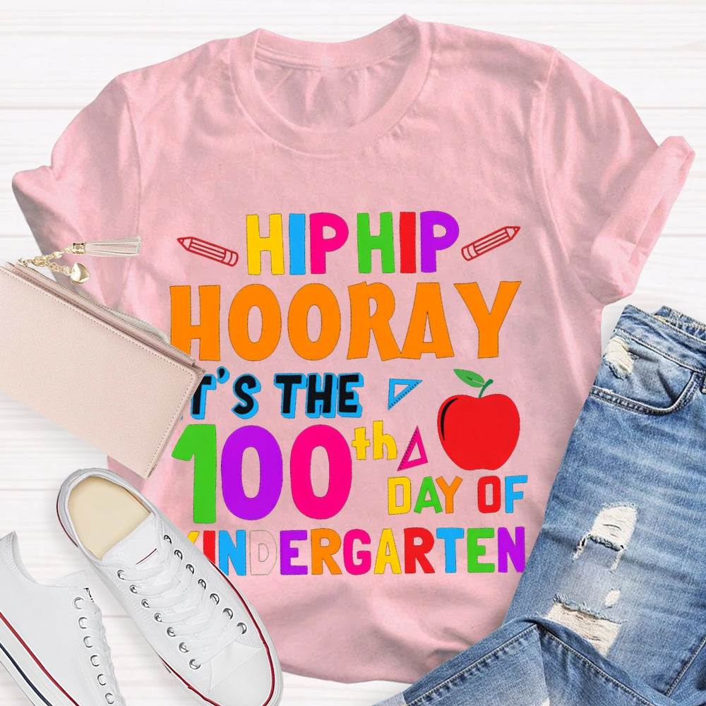 Personalized Grade Hip Hip Hooray It'S The 100th Day Of Kindergarten T-shirt