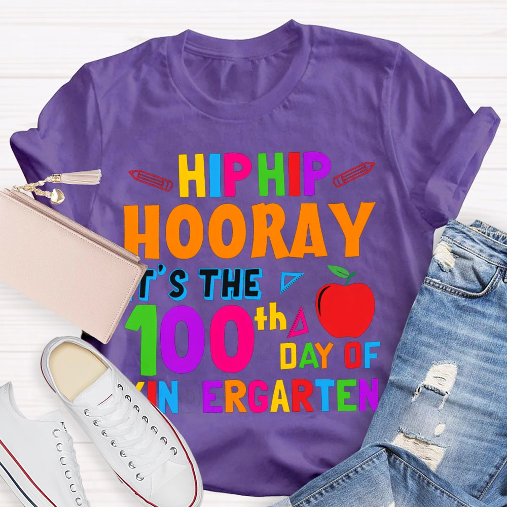 Personalized Grade Hip Hip Hooray It'S The 100th Day Of Kindergarten T-shirt