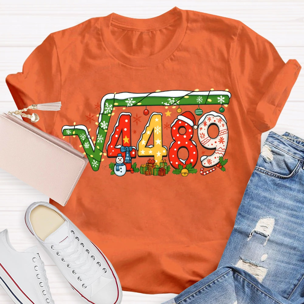 Christmas Math Teacher Snowflakes And Christmas Lights T-shirt