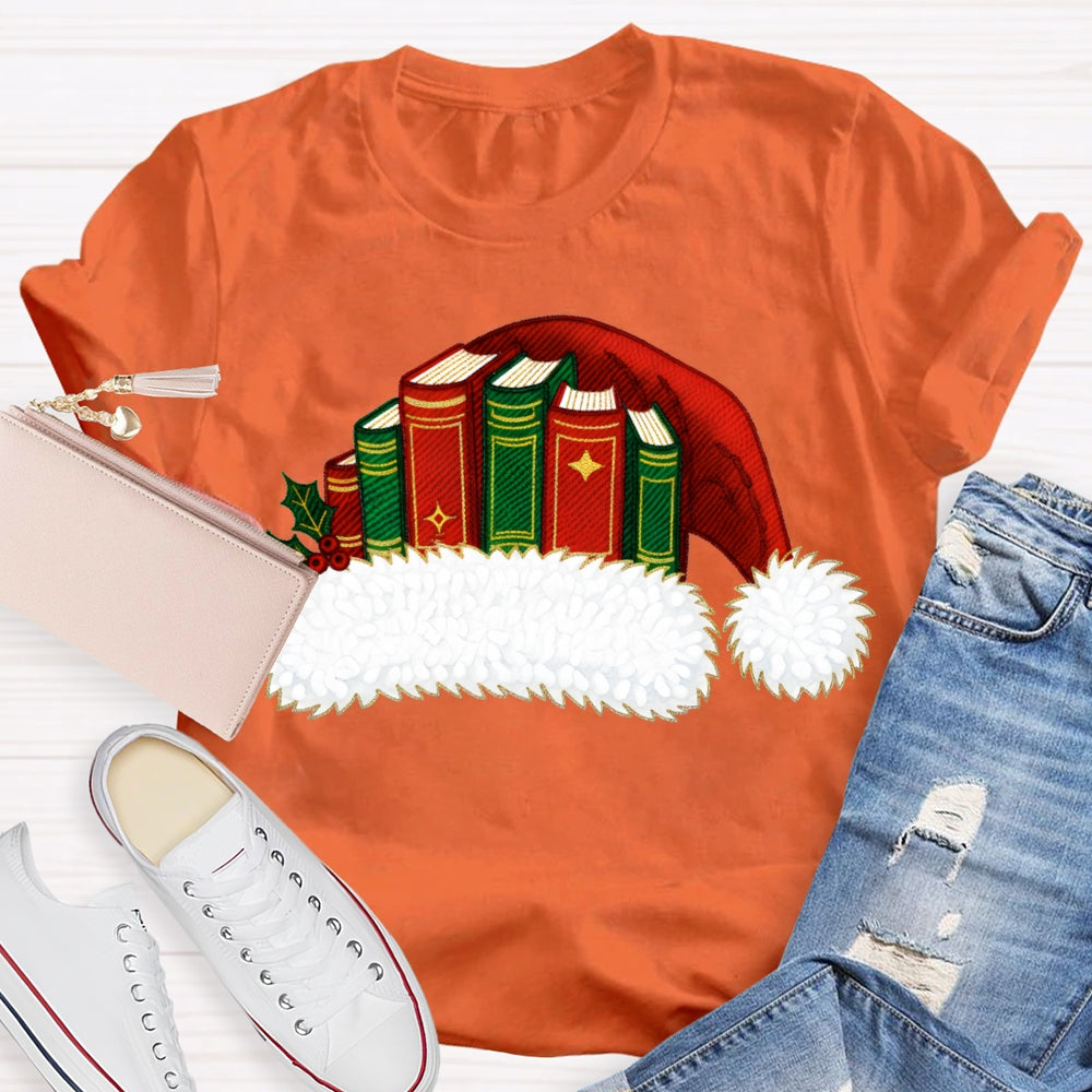 Christmas Books And Santa Hats Christmas Vibes T-shirt