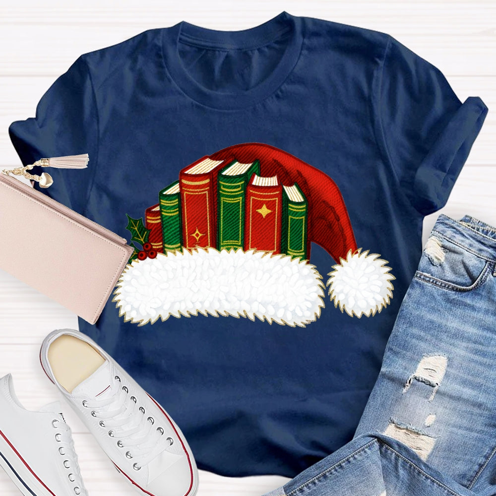 Christmas Books And Santa Hats Christmas Vibes T-shirt