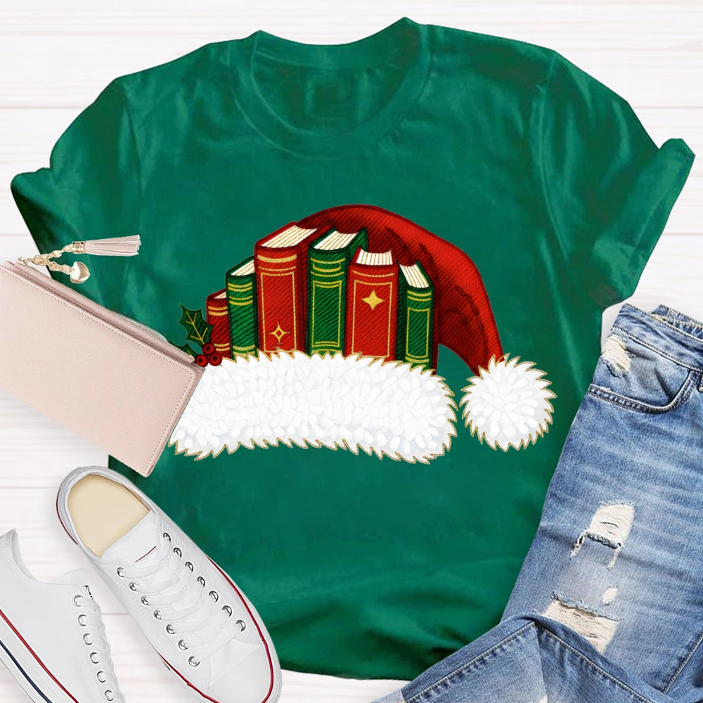 Christmas Books And Santa Hats Christmas Vibes T-shirt