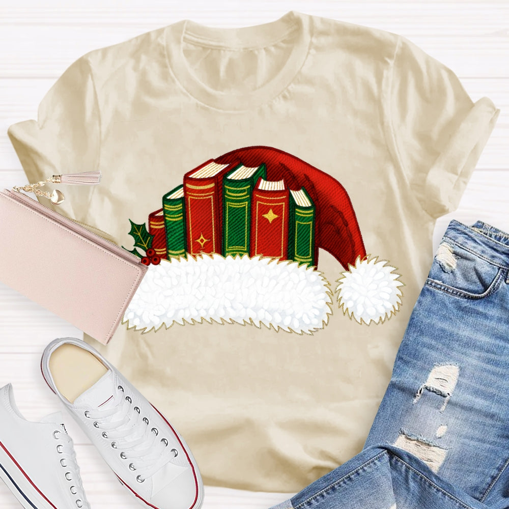 Christmas Books And Santa Hats Christmas Vibes T-shirt