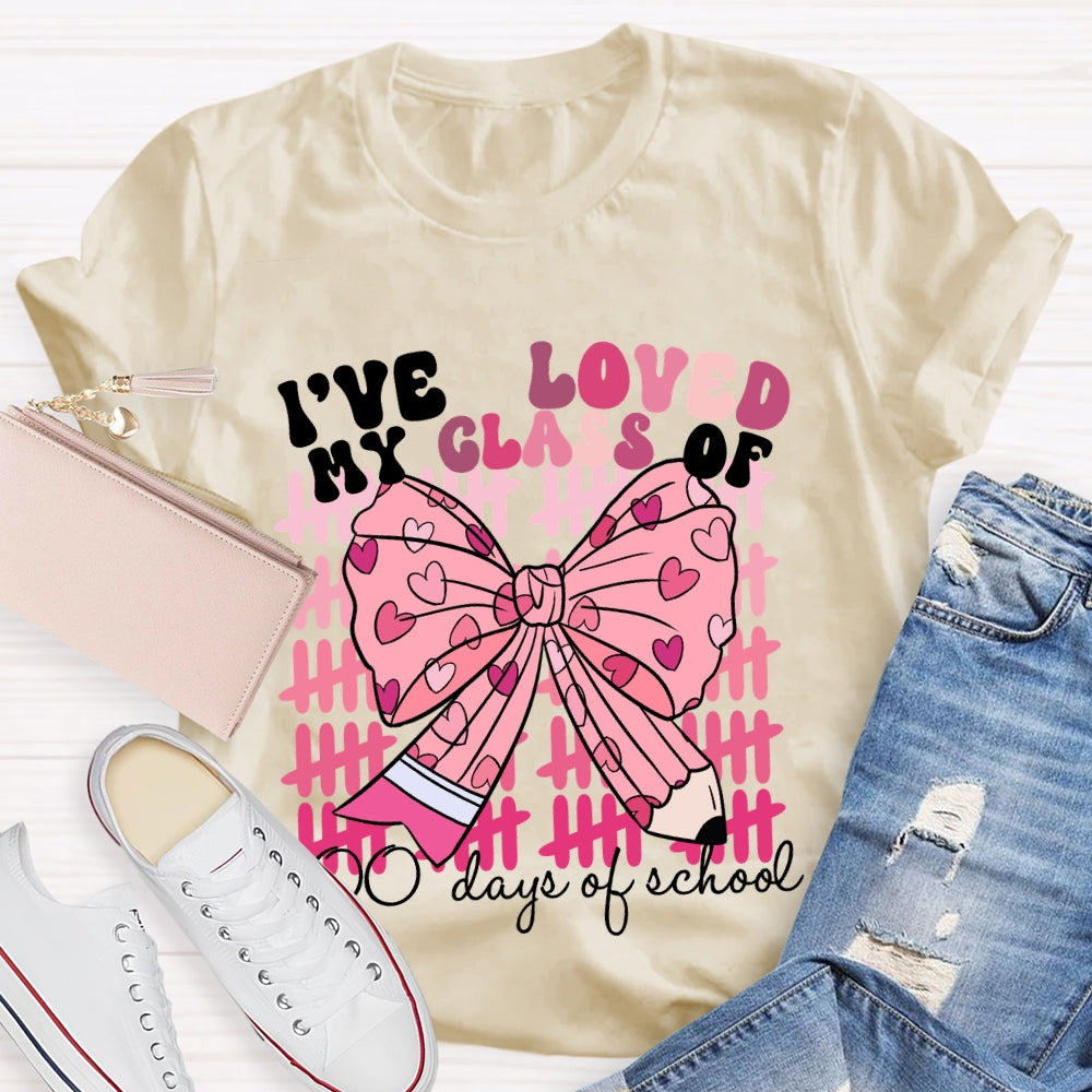 I'Ve Loved My Class Of 100 Days Of School Pink Bow T-Shirt