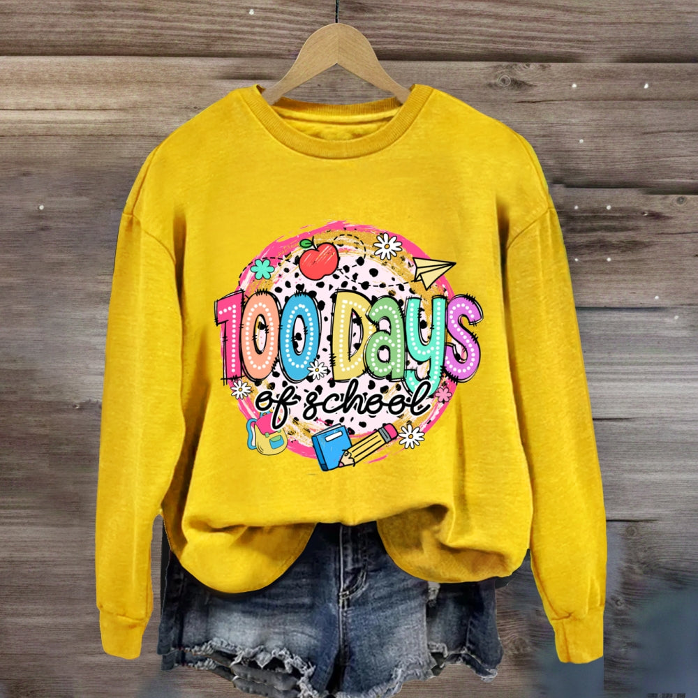 100 Days Of School Colorful Polka Dot Sweatshirt