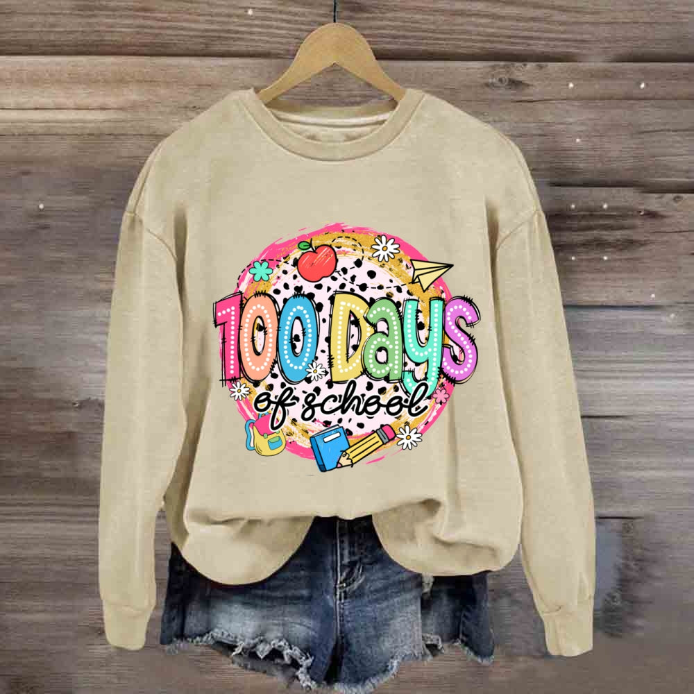 100 Days Of School Colorful Polka Dot Sweatshirt