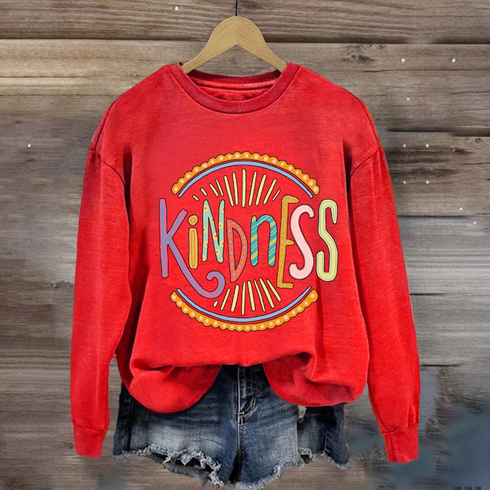 Kindness Colorful Letter Printing Sweatshirt