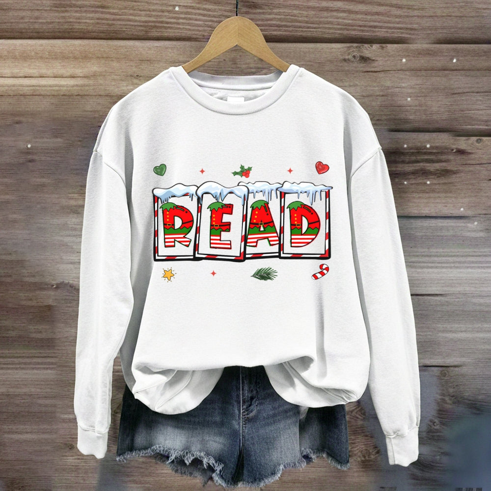 Read Christmas Vibes Fonts Sweatshirt