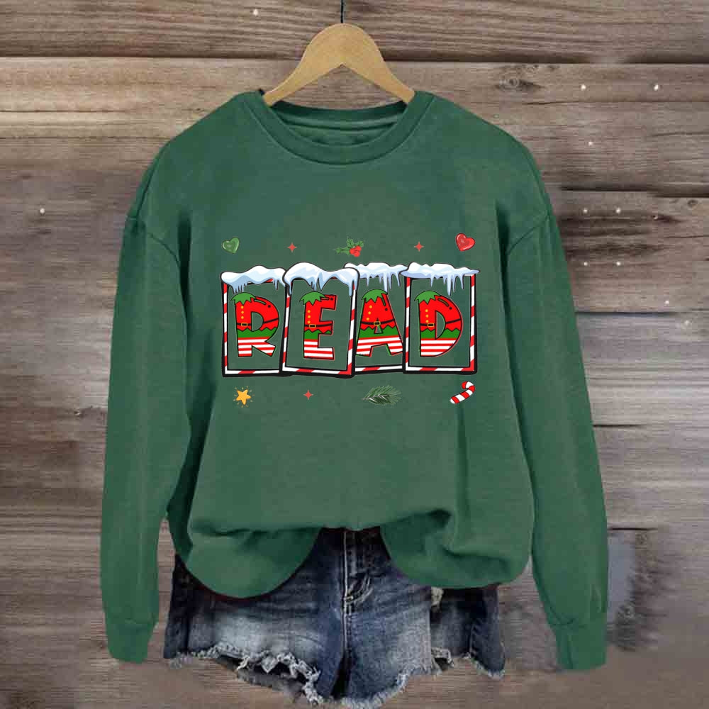 Read Christmas Vibes Fonts Sweatshirt