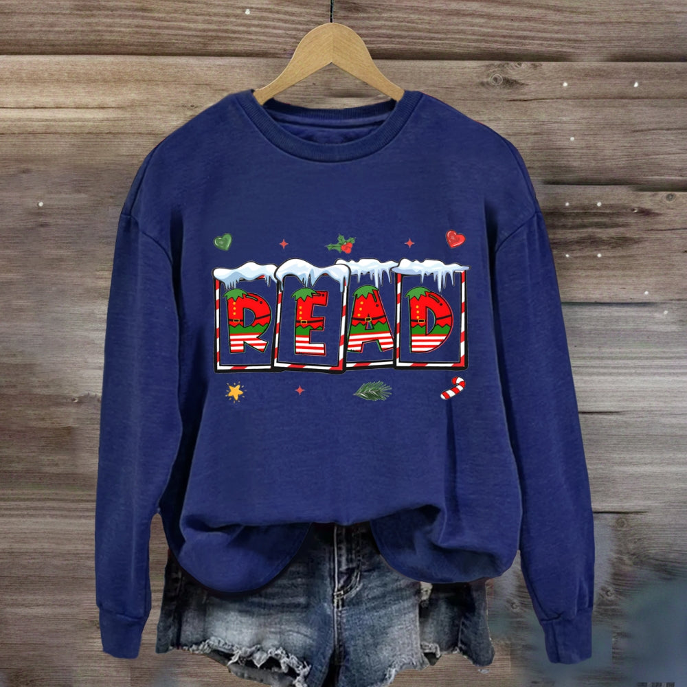 Read Christmas Vibes Fonts Sweatshirt