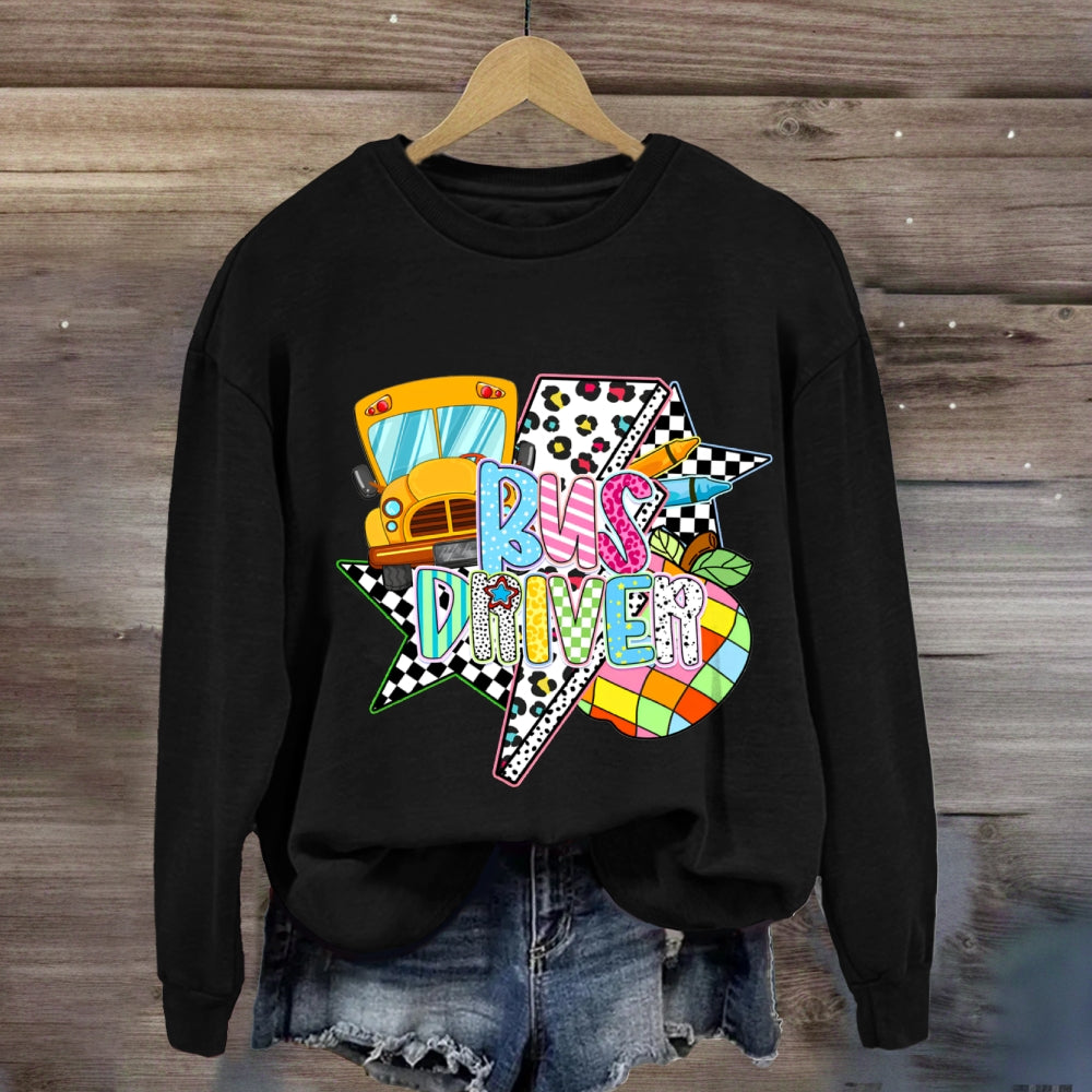 Bus Driver Leopard Sweatshirt