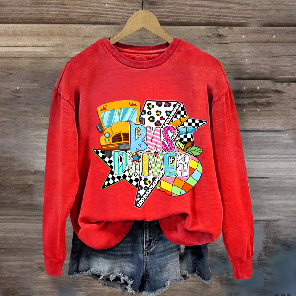 Bus Driver Leopard Sweatshirt