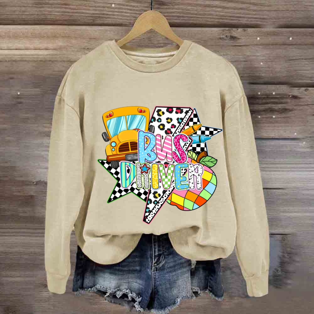 Bus Driver Leopard Sweatshirt
