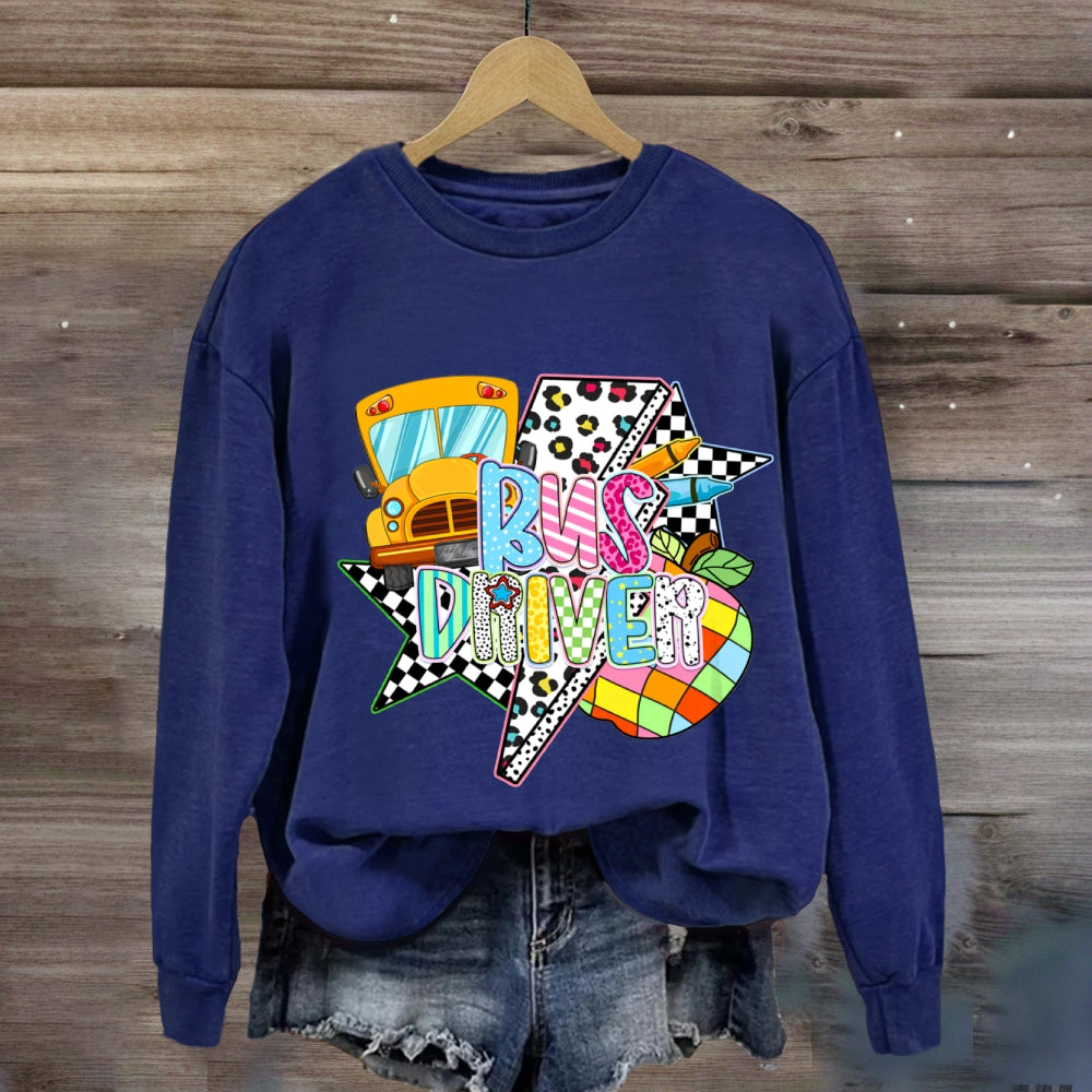 Bus Driver Leopard Sweatshirt