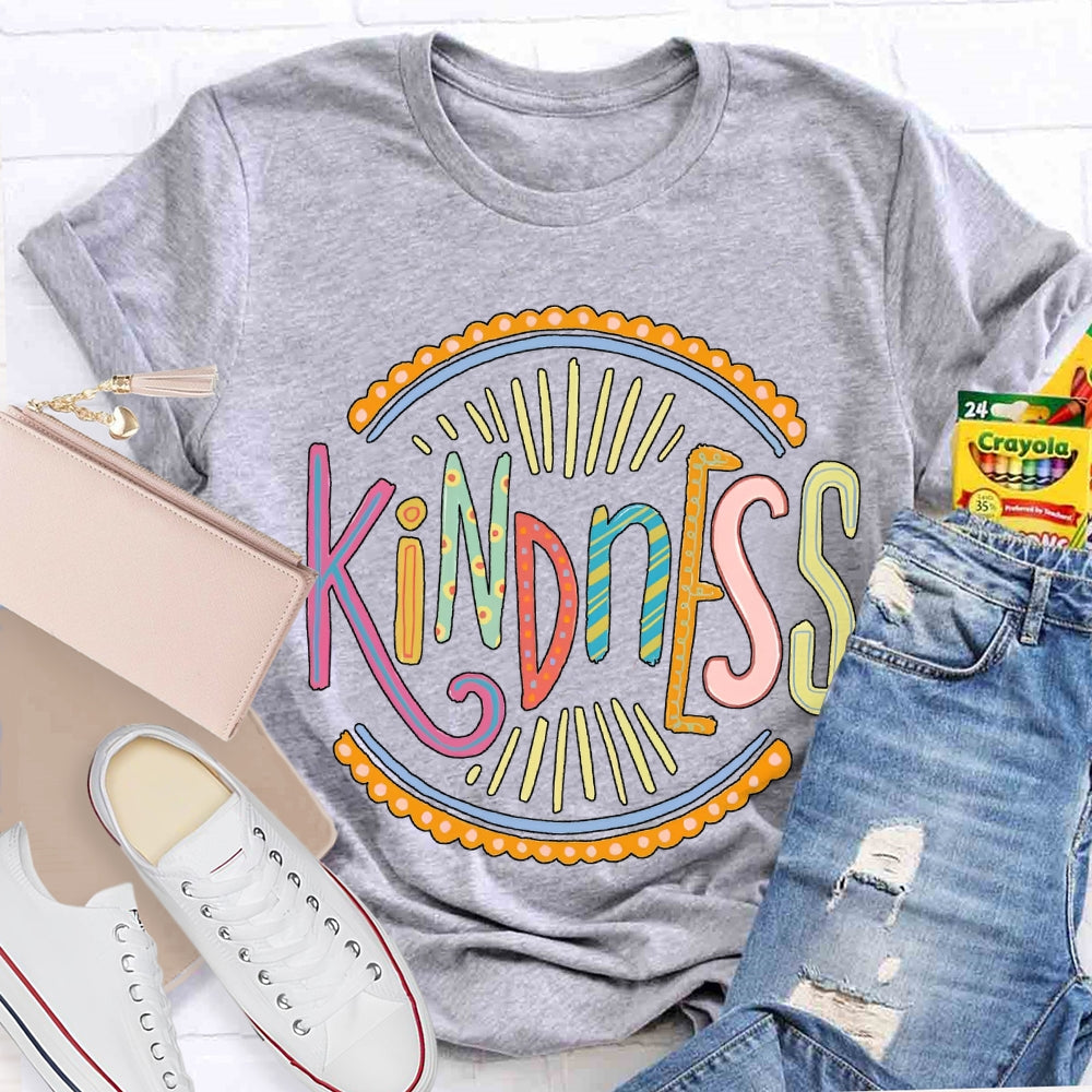 Kindness Colorful Lettering Printing T-shirt