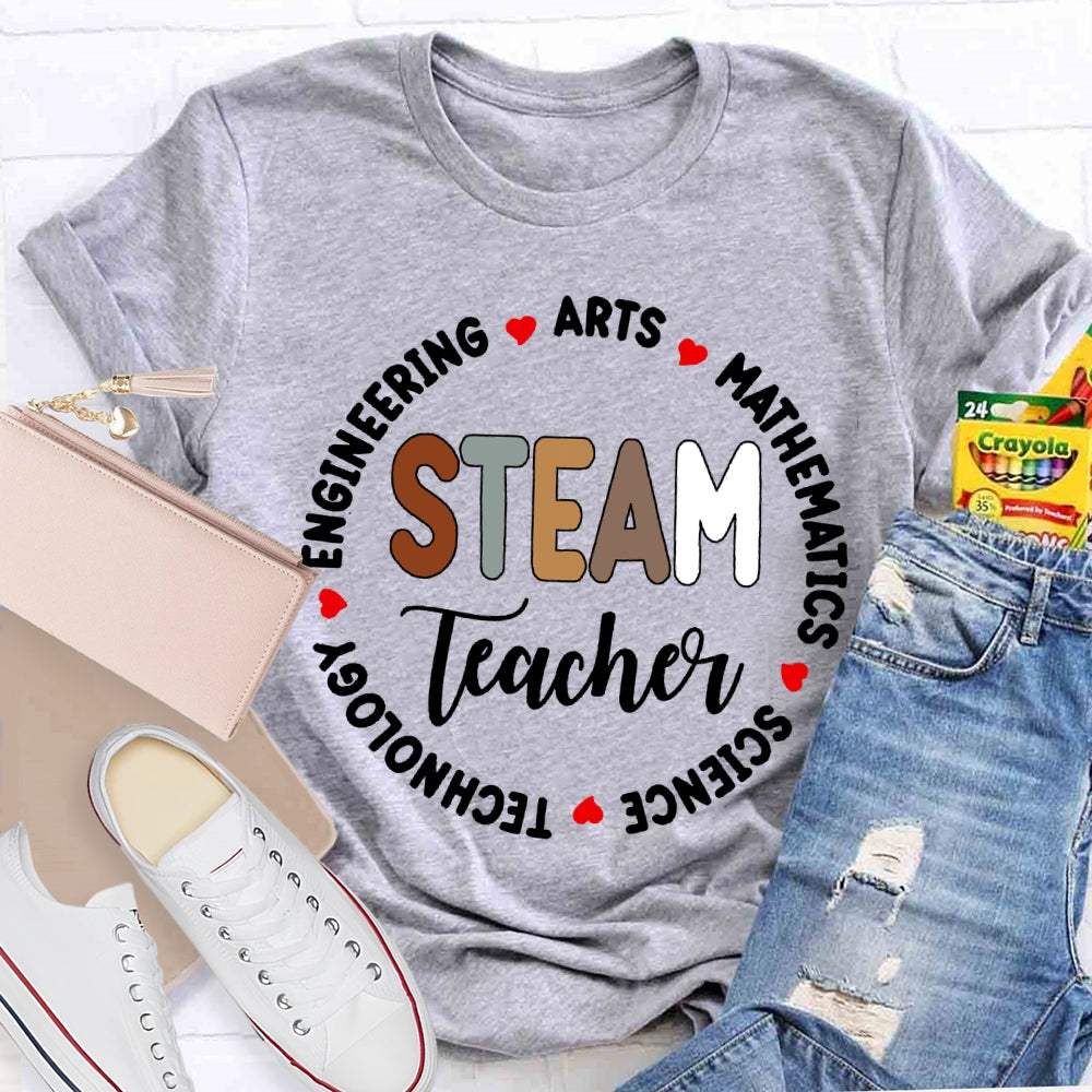 Steam Teacher Engineering Arts Mathemaatics Science Technology T-shirt