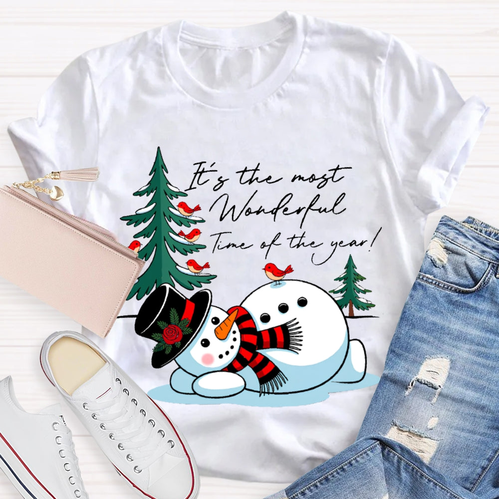 It'S The Most Wonderful Time Of The Year Snowman Christmas T-shirt