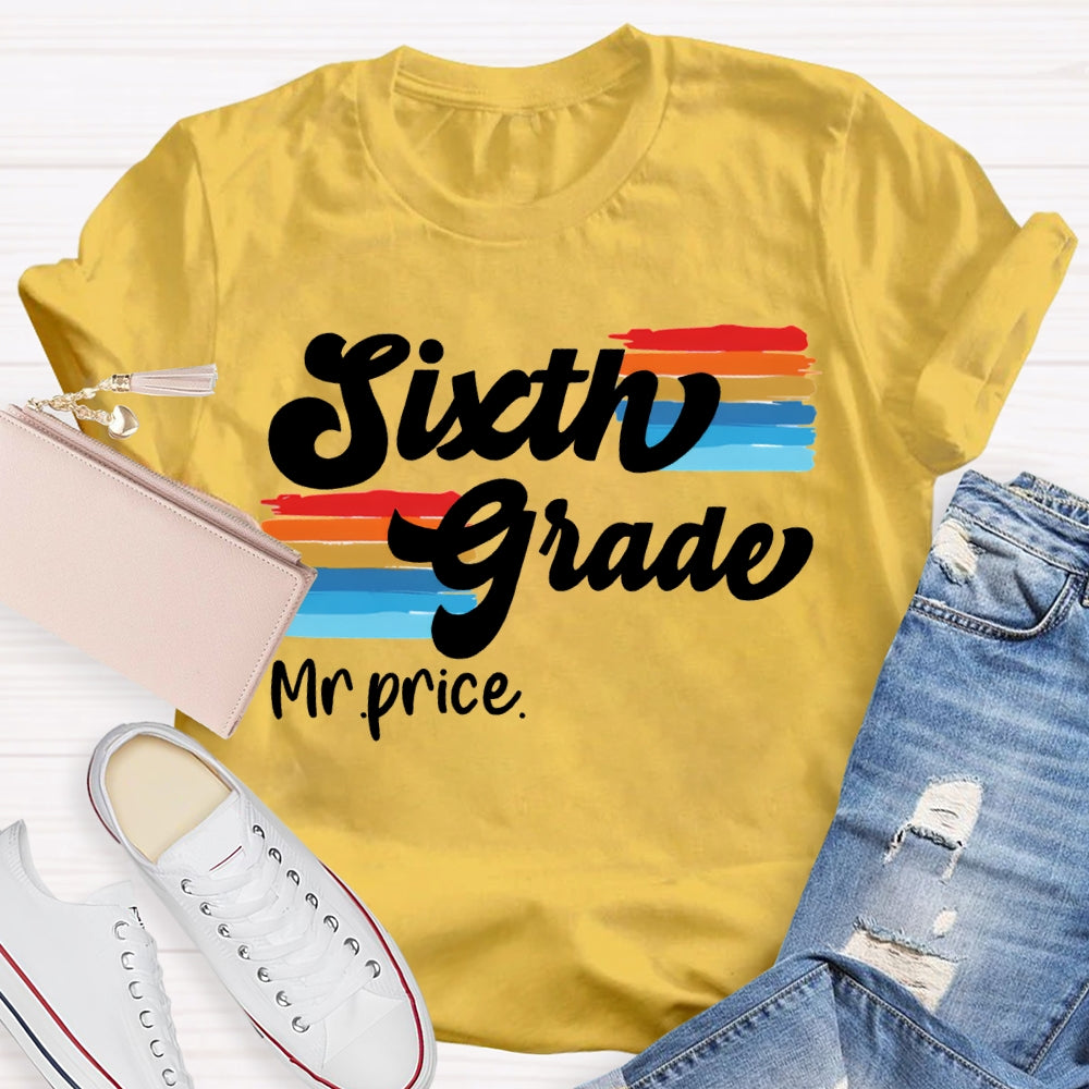 Personalized Name And Grade Color Printing T-shirt