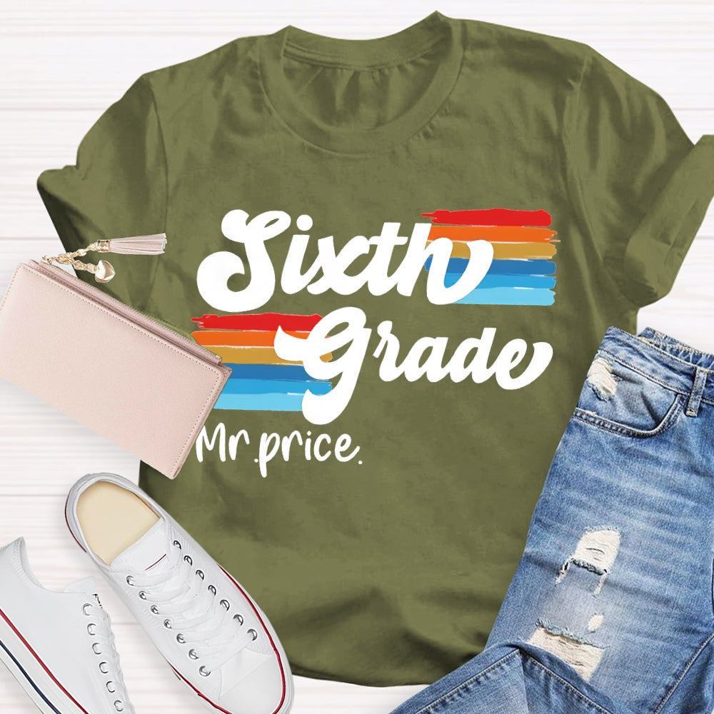 Personalized Name And Grade Color Printing T-shirt
