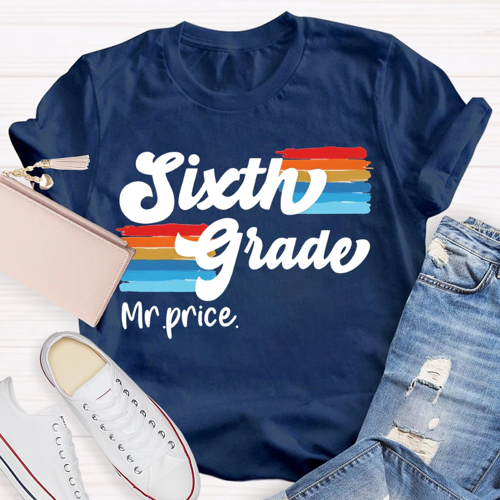 Personalized Name And Grade Color Printing T-shirt