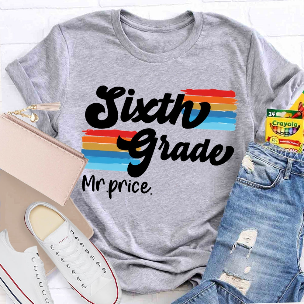Personalized Name And Grade Color Printing T-shirt