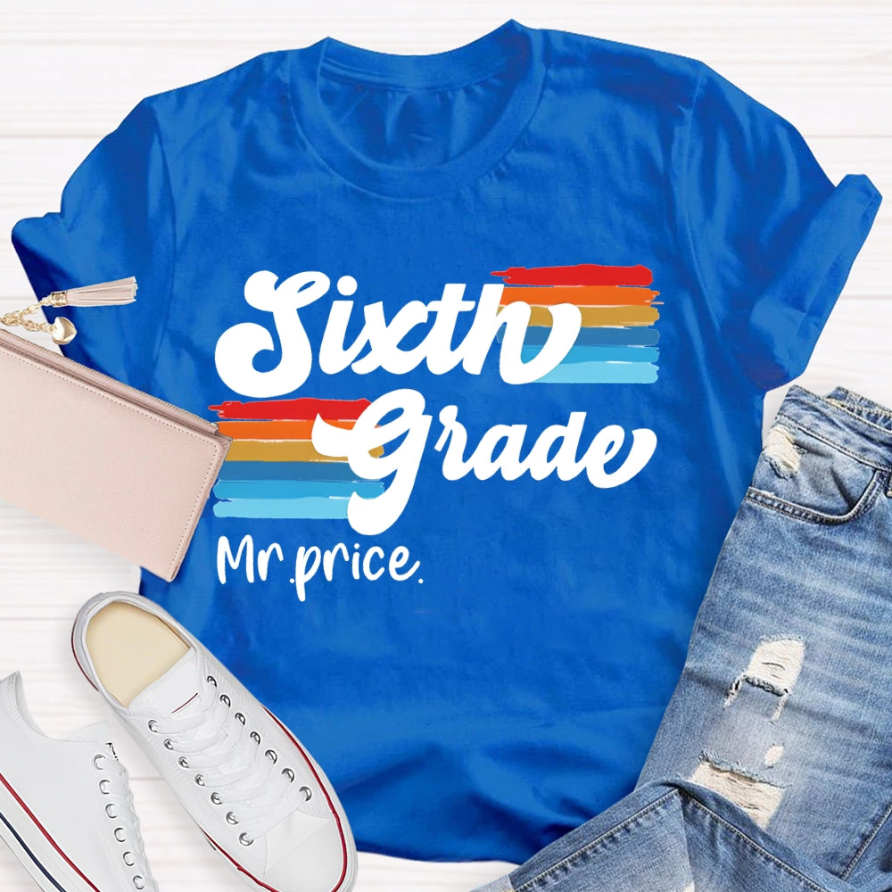 Personalized Name And Grade Color Printing T-shirt