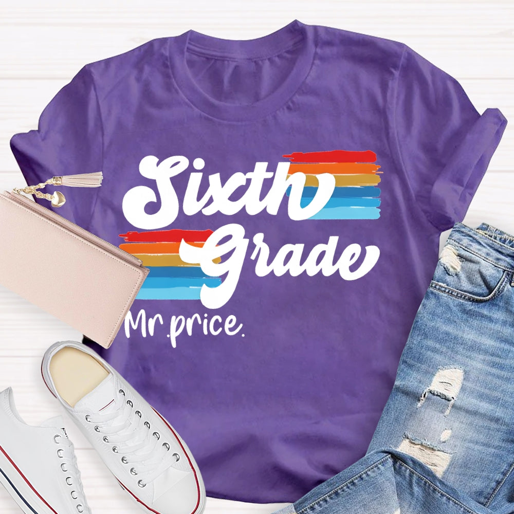 Personalized Name And Grade Color Printing T-shirt