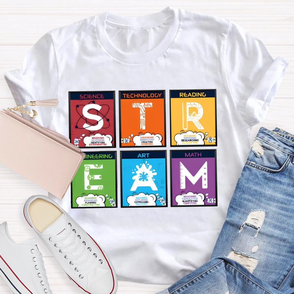 Stream Science Technology Reading Engineering Art Math T-shirt