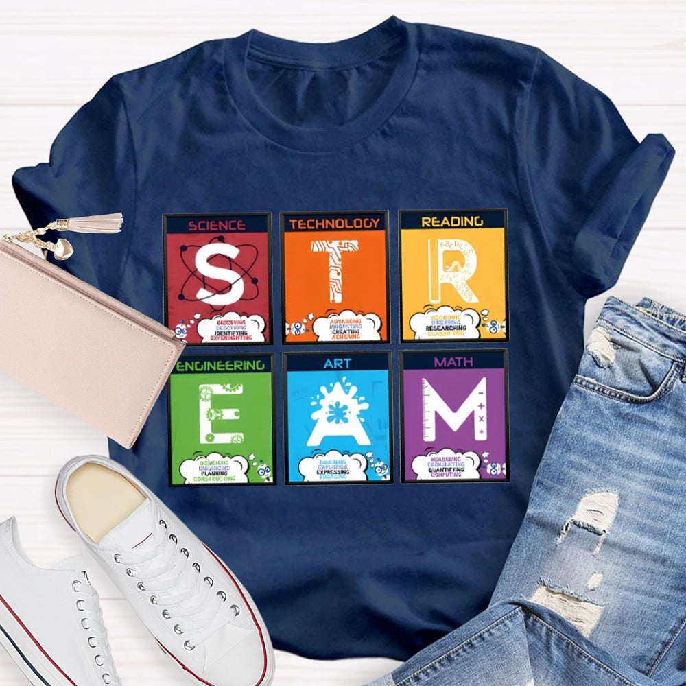 Stream Science Technology Reading Engineering Art Math T-shirt