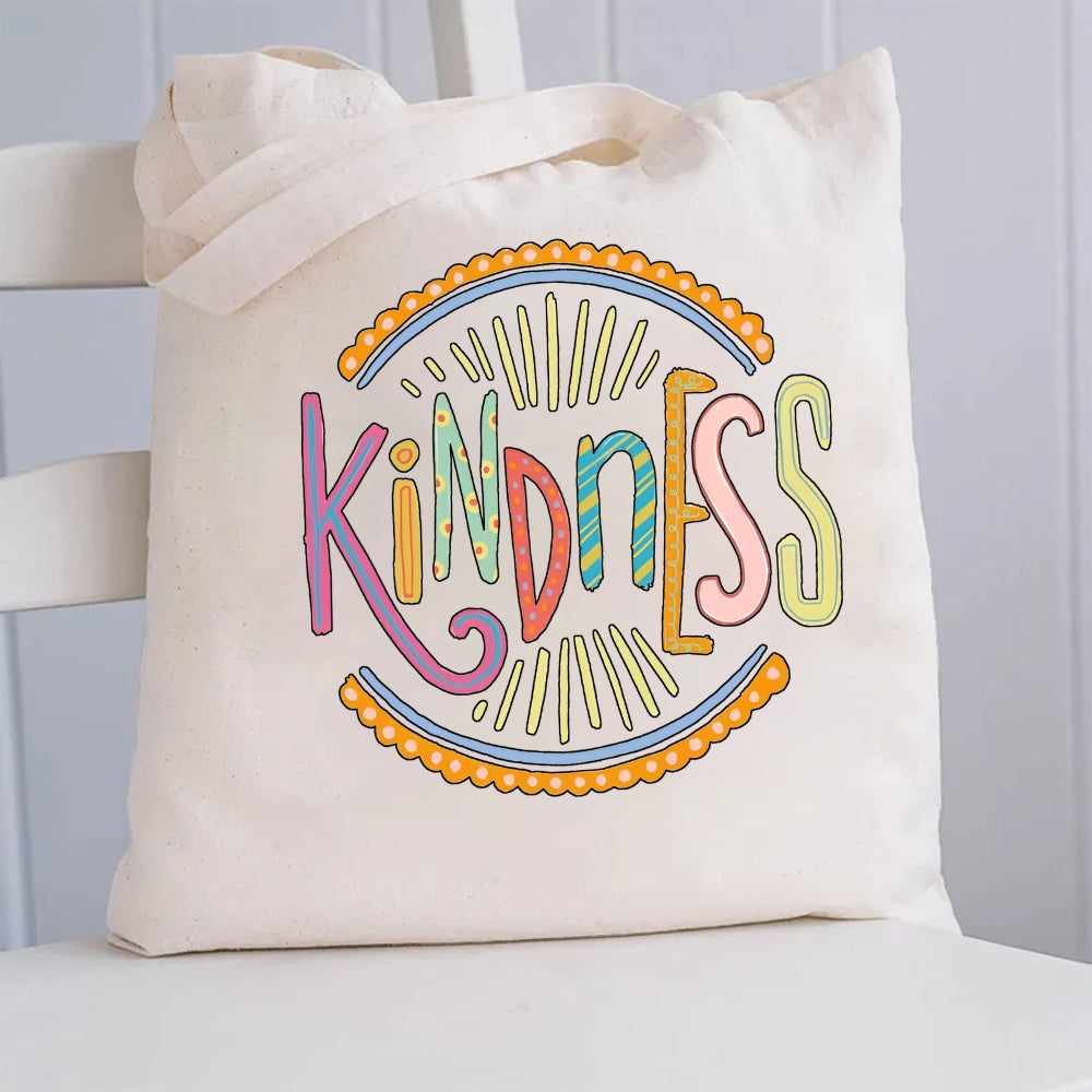 Floral Kindness Canvas Tote Bag