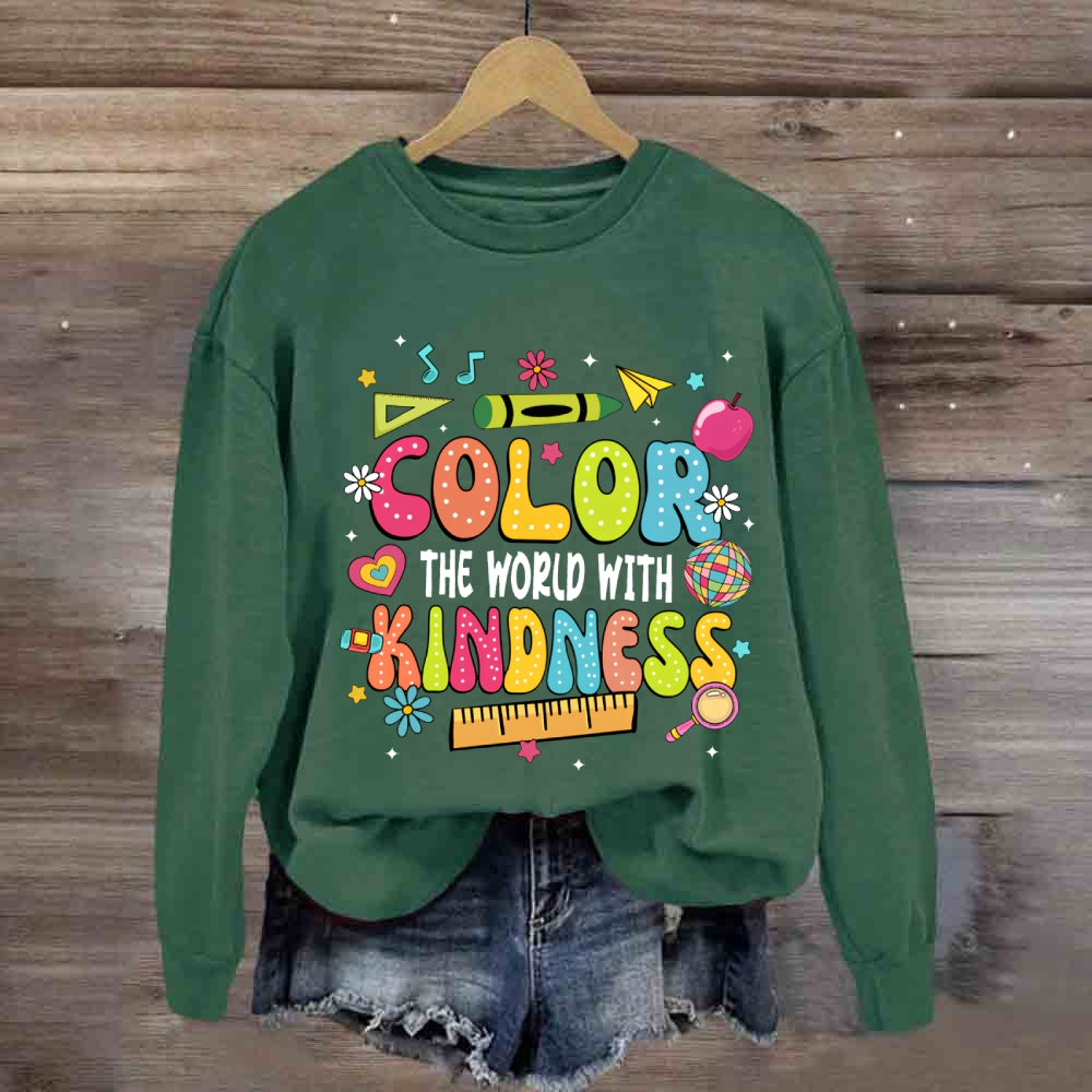 Crayon Color The World With Kindness Sweatshirt