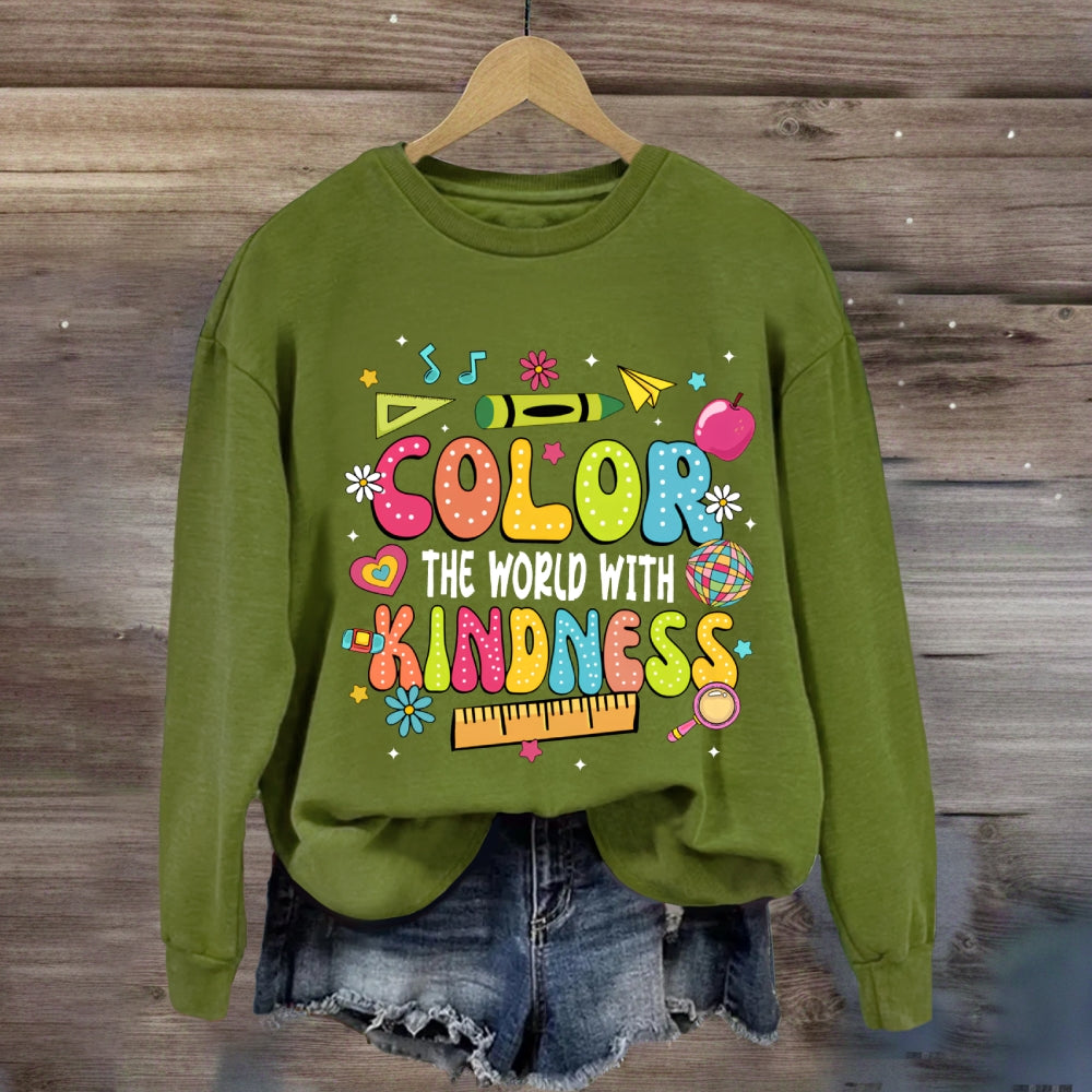 Crayon Color The World With Kindness Sweatshirt