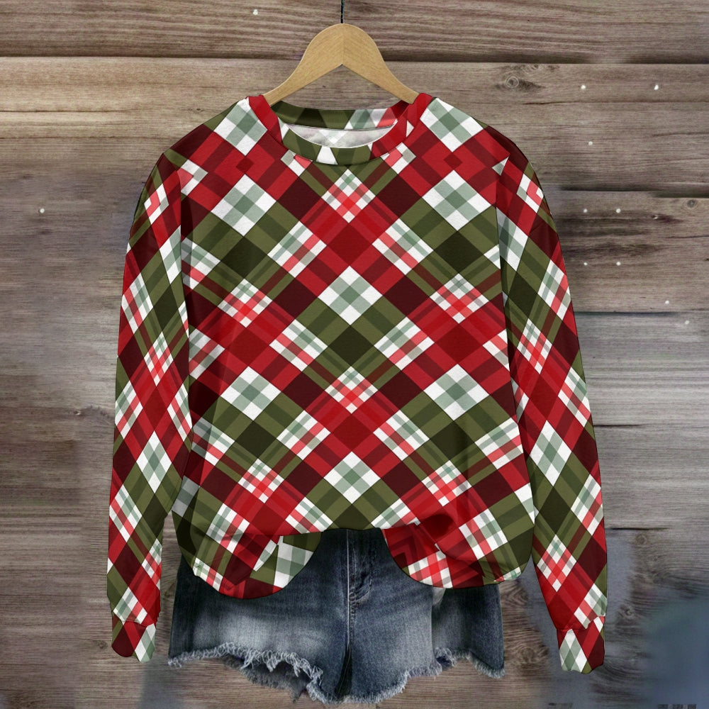 Christmas Plaid Teacher Crewneck Sweatshirt