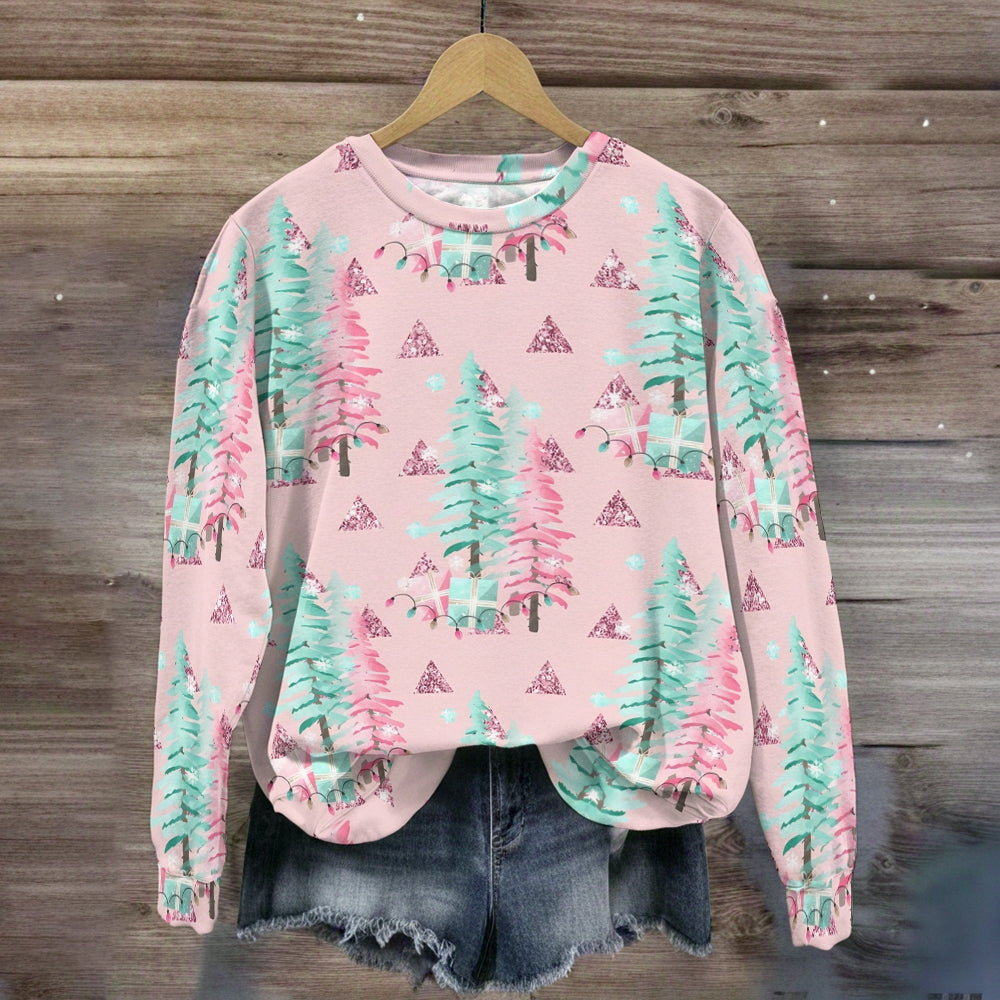 Pink & Green Twinkle Tree Teacher Sweatshirt
