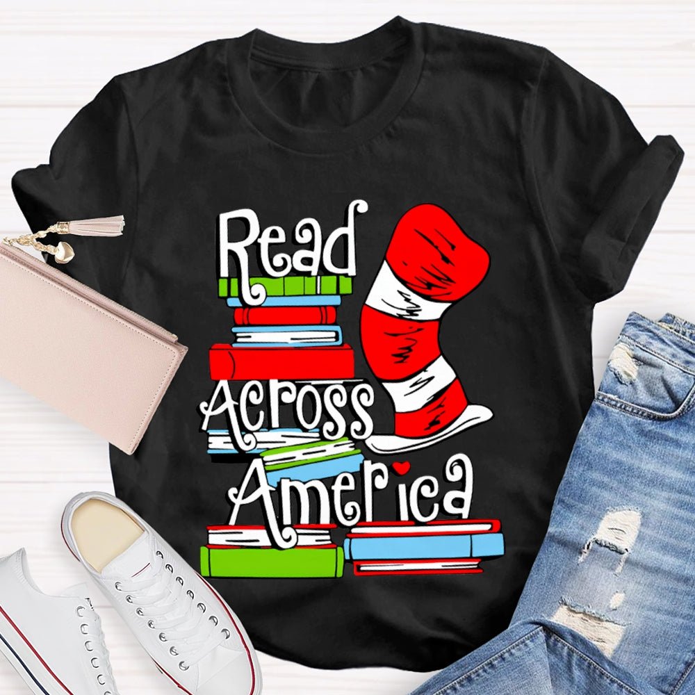 Read Across America Colored Books T-shirt