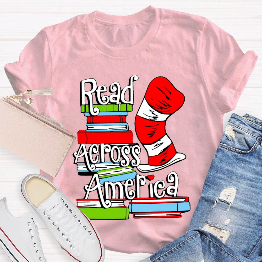 Read Across America Colored Books T-shirt