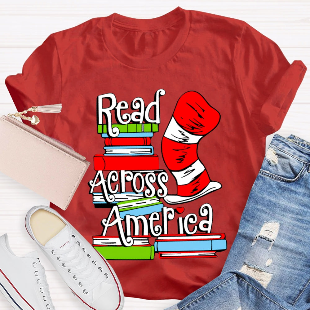 Read Across America Colored Books T-shirt