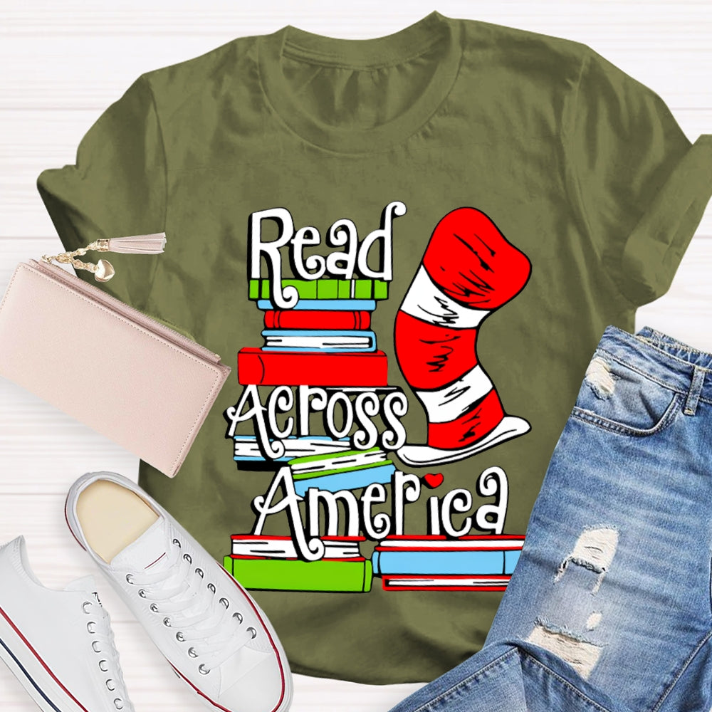 Read Across America Colored Books T-shirt