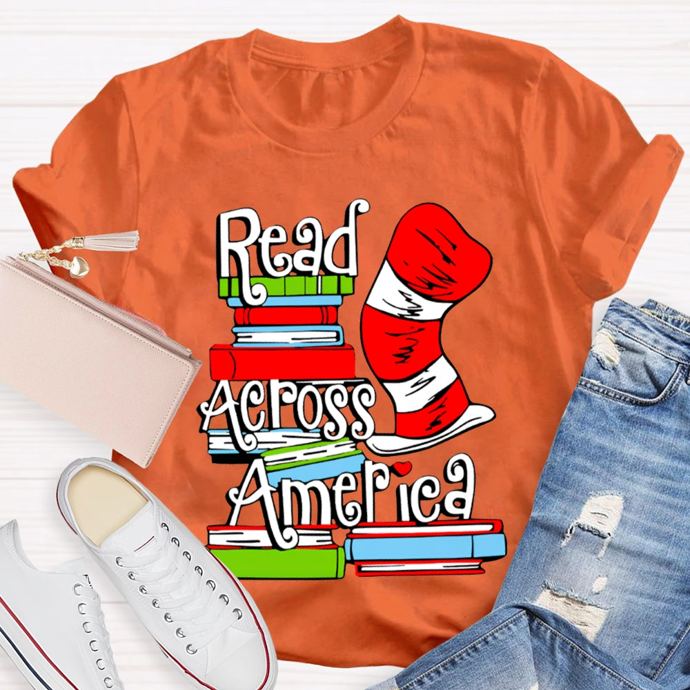Read Across America Colored Books T-shirt