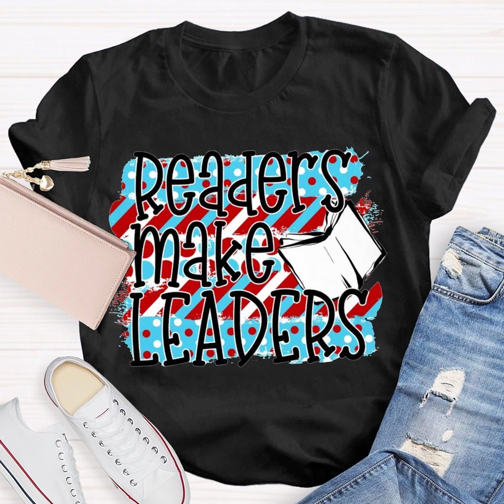 Readers Make Leaders Colorful Polka Dot Print T-shirt