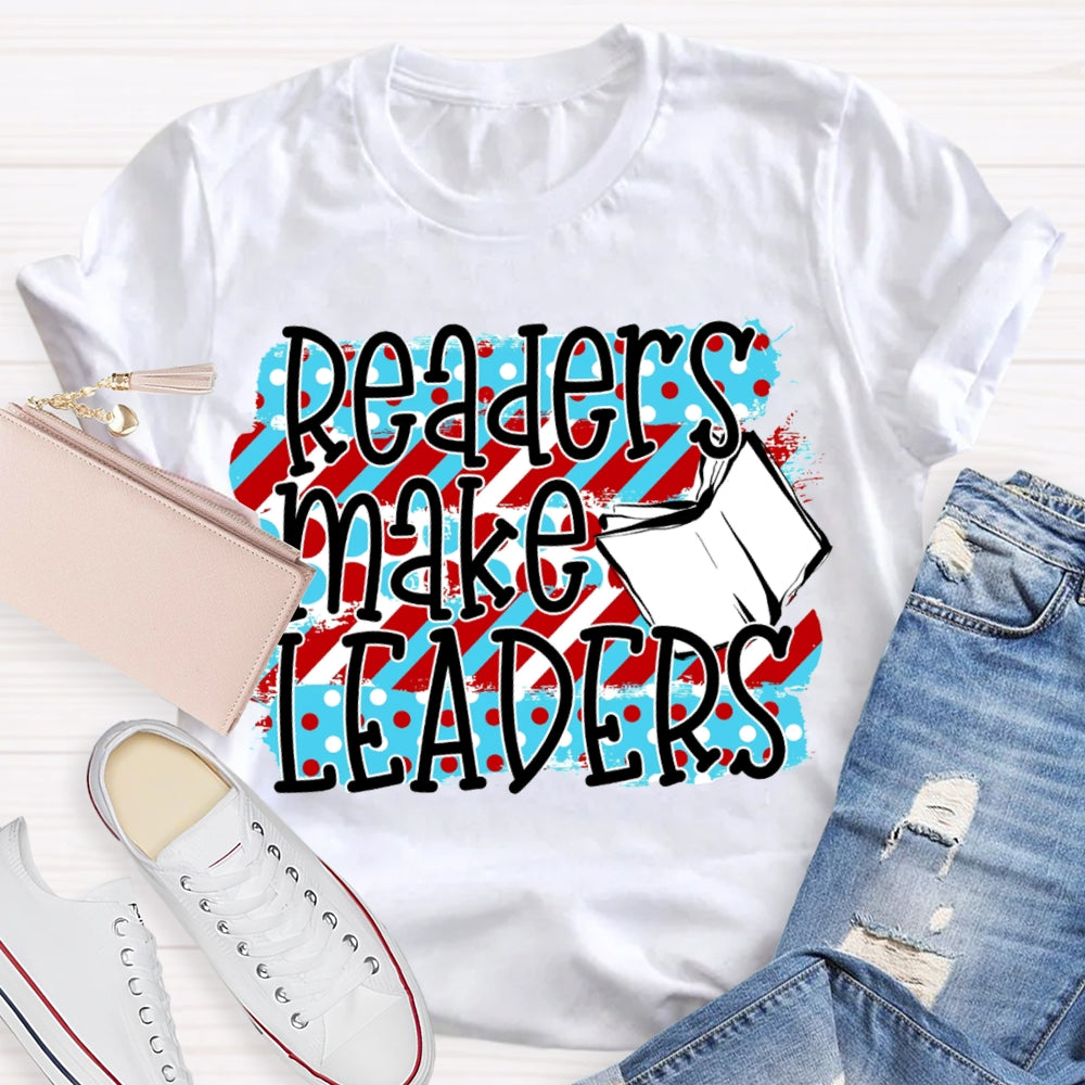 Readers Make Leaders Colorful Polka Dot Print T-shirt
