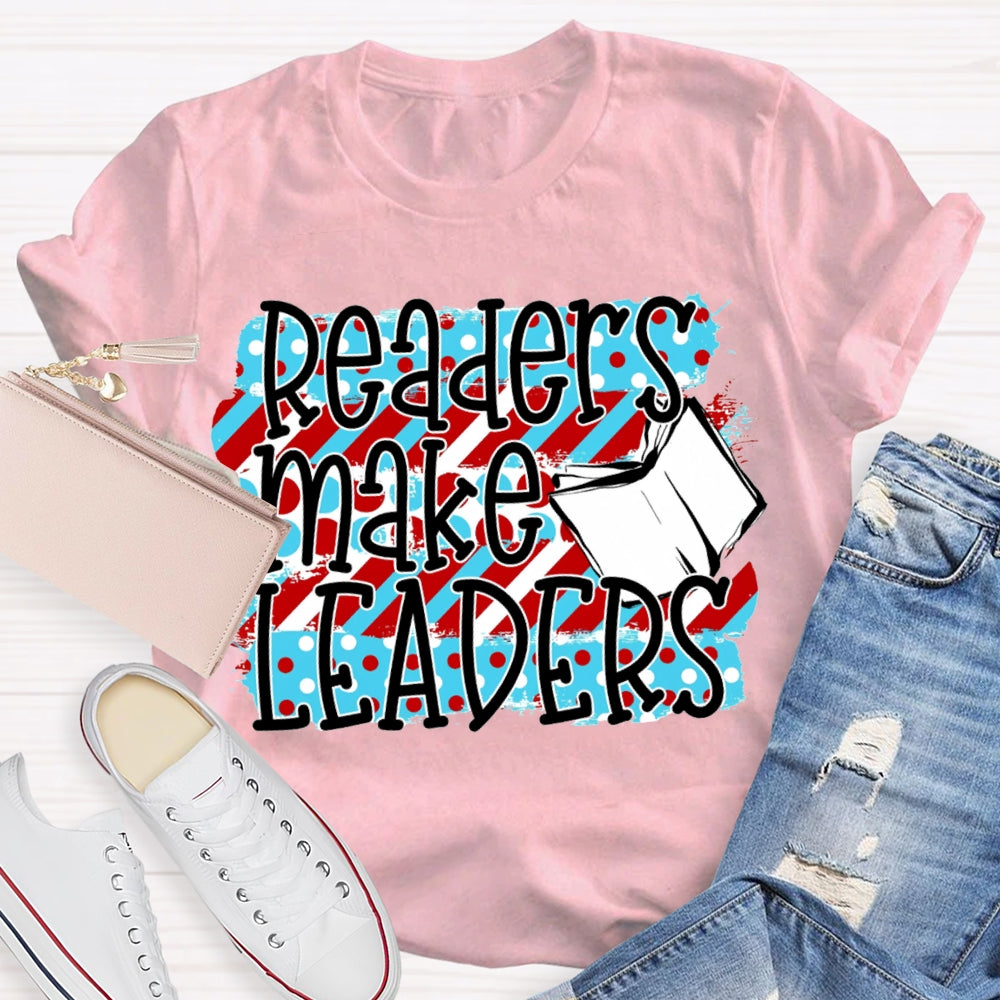 Readers Make Leaders Colorful Polka Dot Print T-shirt
