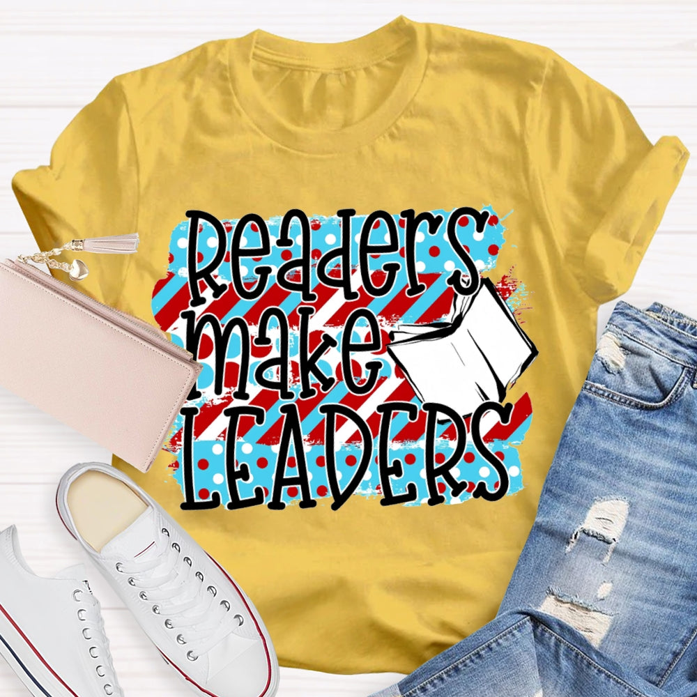 Readers Make Leaders Colorful Polka Dot Print T-shirt