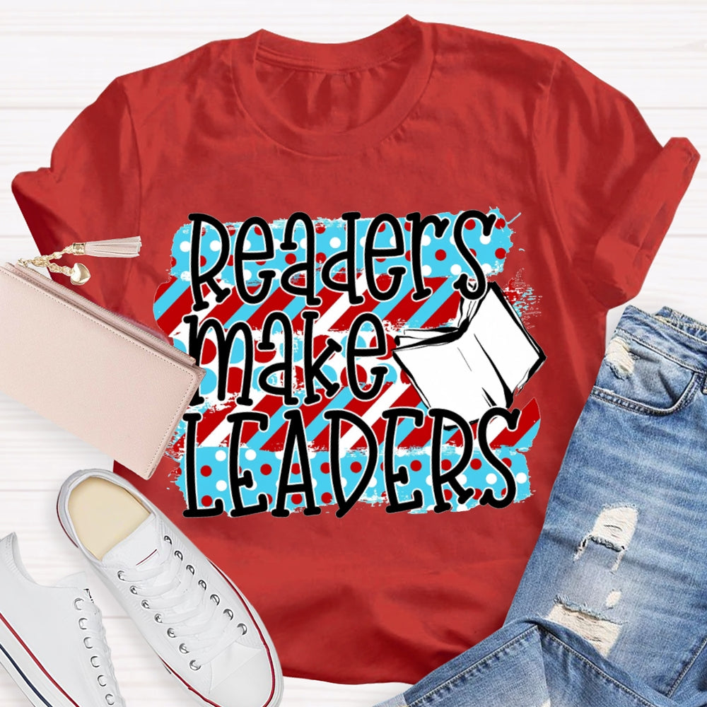 Readers Make Leaders Colorful Polka Dot Print T-shirt