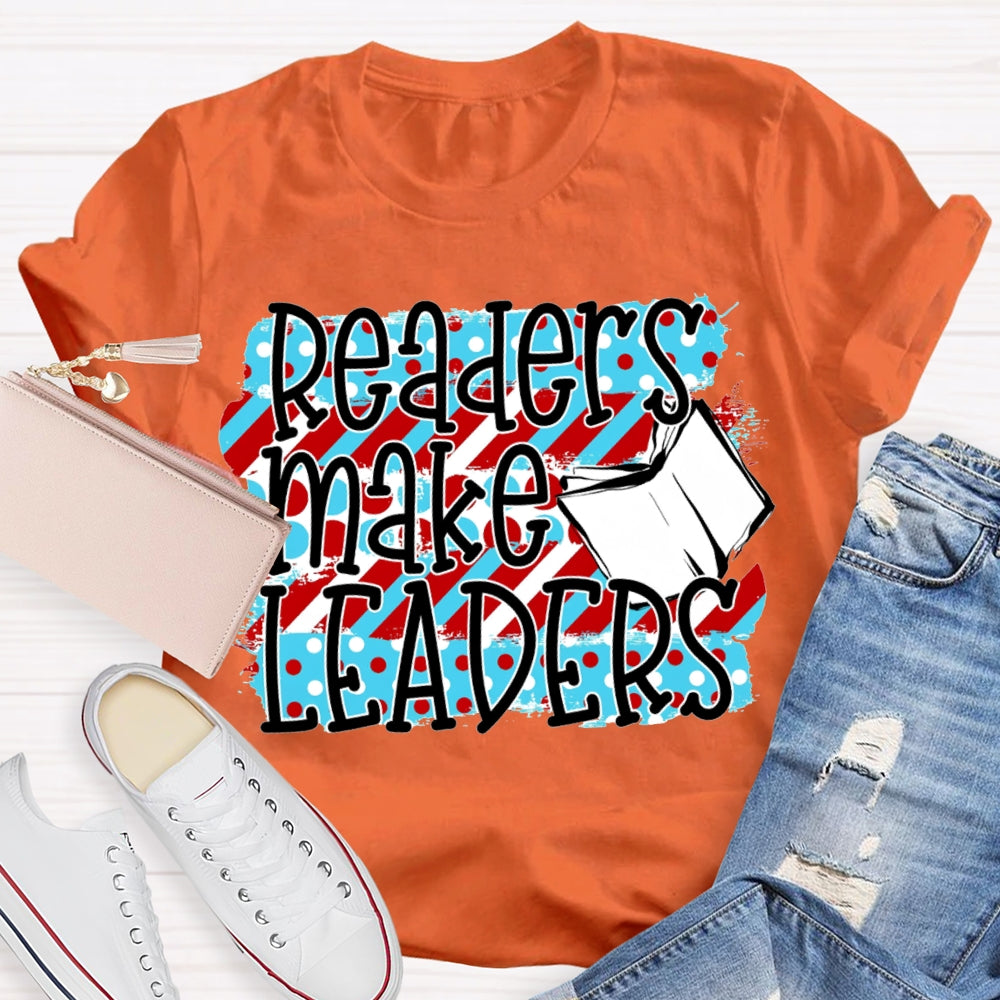 Readers Make Leaders Colorful Polka Dot Print T-shirt