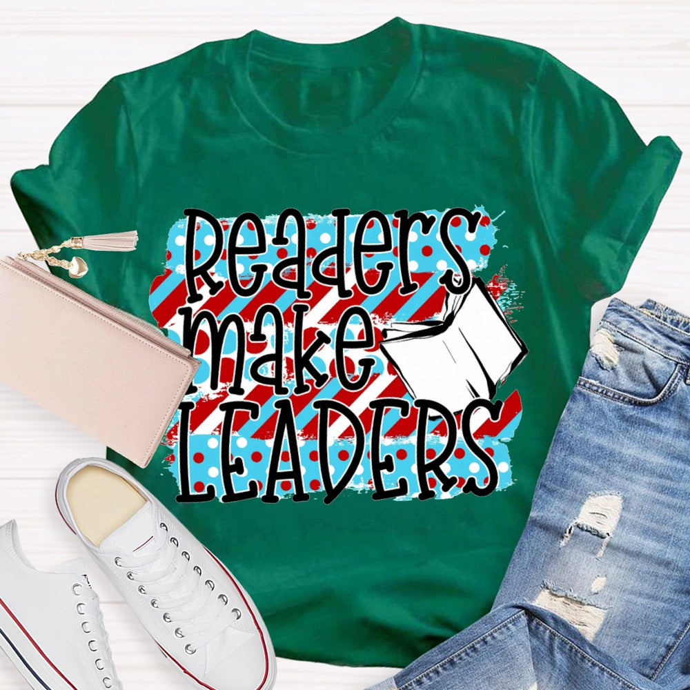 Readers Make Leaders Colorful Polka Dot Print T-shirt